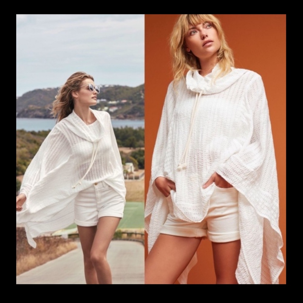 Anthropologie Lilka White Shell Beach Poncho NWT!